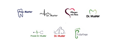 Verschiedene Vorlagen für Sticklogos